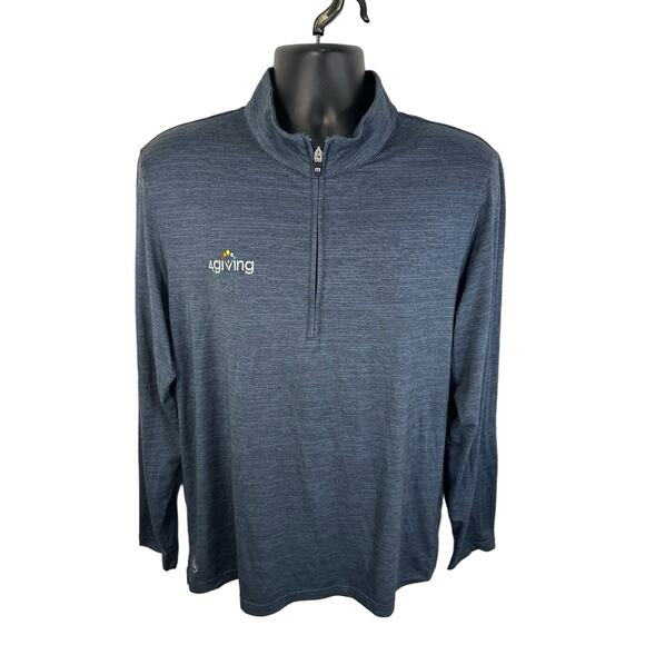 Travis Mathew Lightweight Pullover 1/4 Zip Heather Blue Size Large Embroidery - Picture 1 of 10